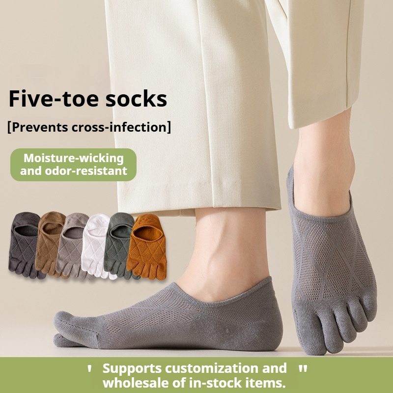 Toe Sock Split - جوارب قطنية قصيرة للرجال بخمسة أصابع،