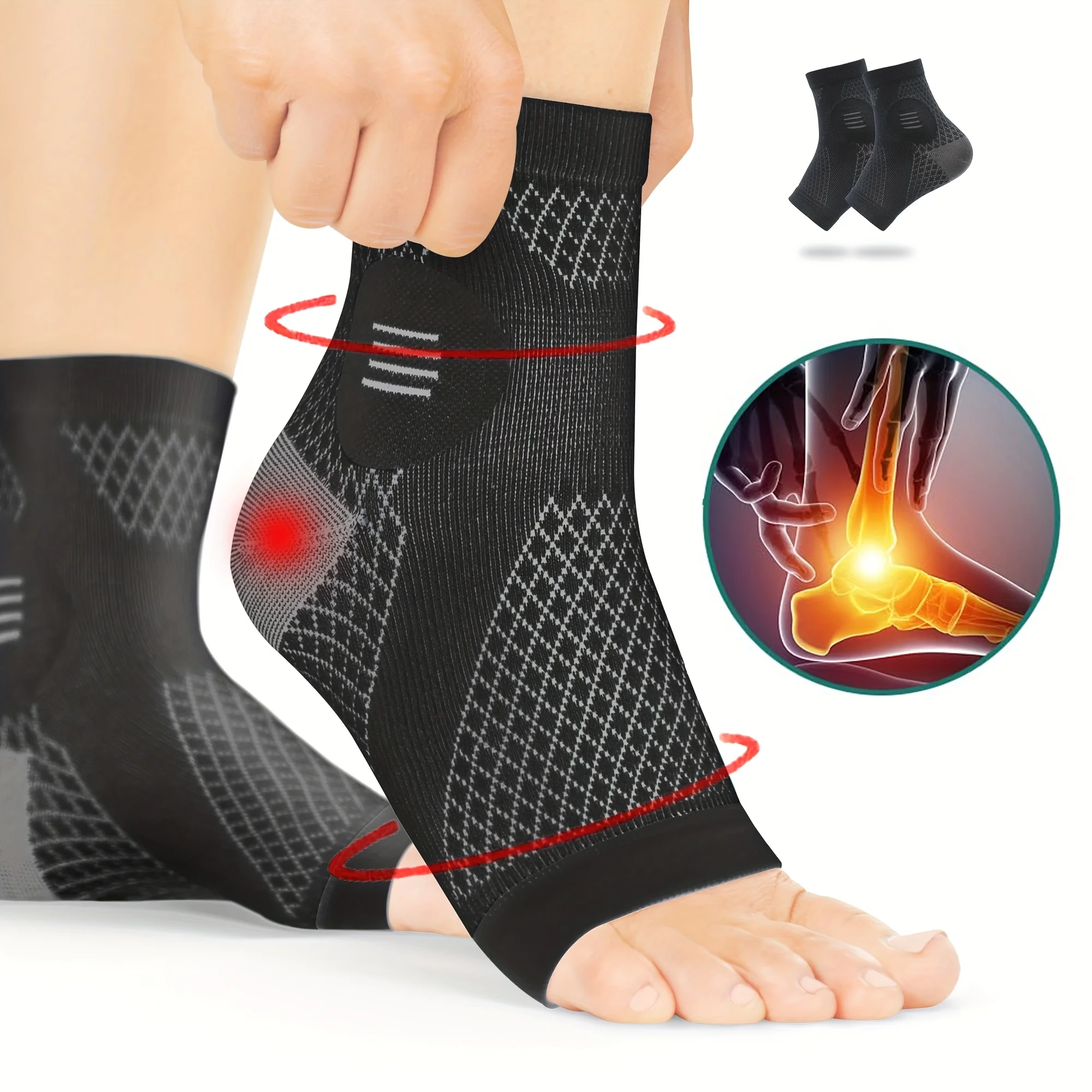 زوج واحد من أكمام الكاحل والقد - مراجعة Ankle Brace Sock وسعره