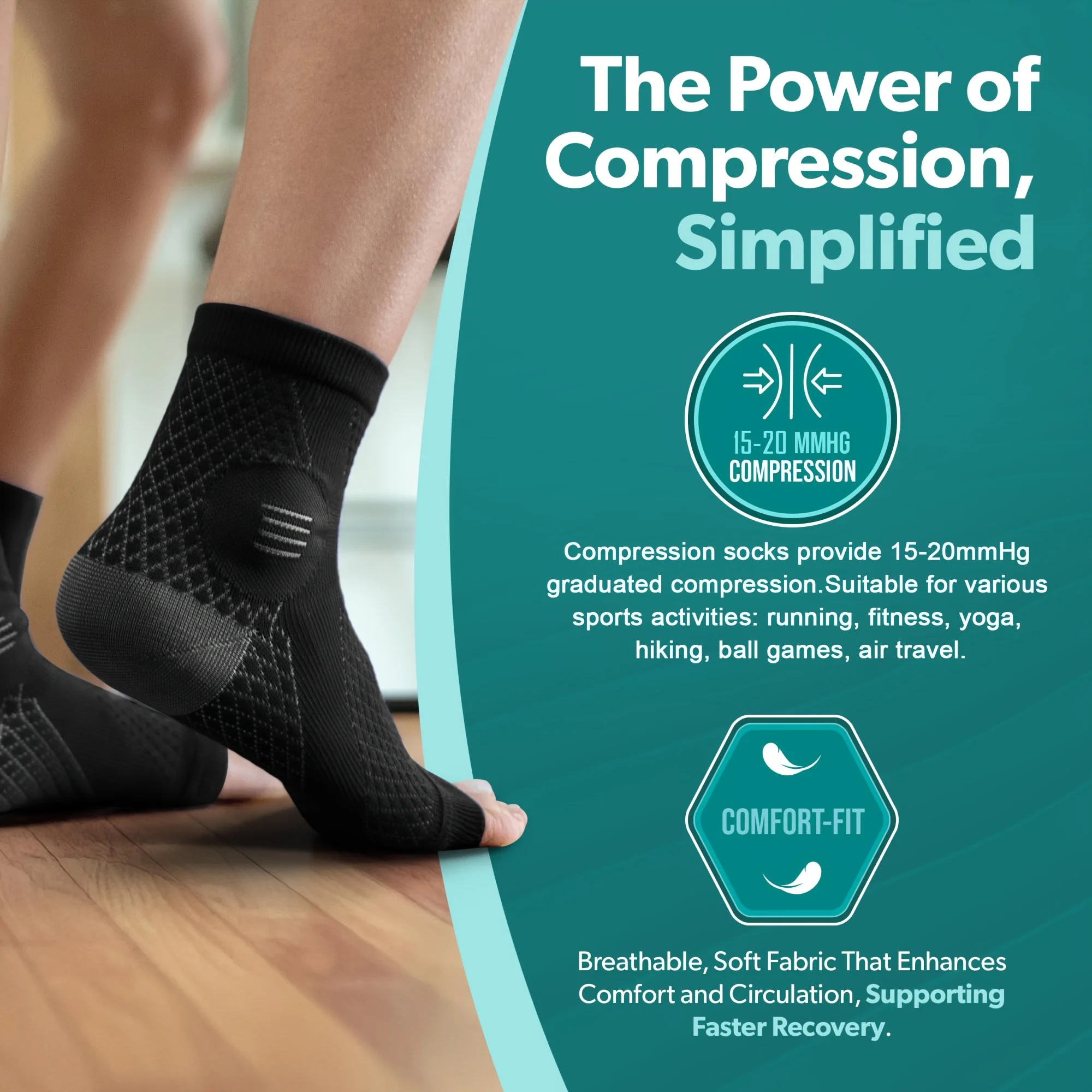 زوج واحد من أكمام الكاحل والقد - مراجعة Ankle Brace Sock وسعره