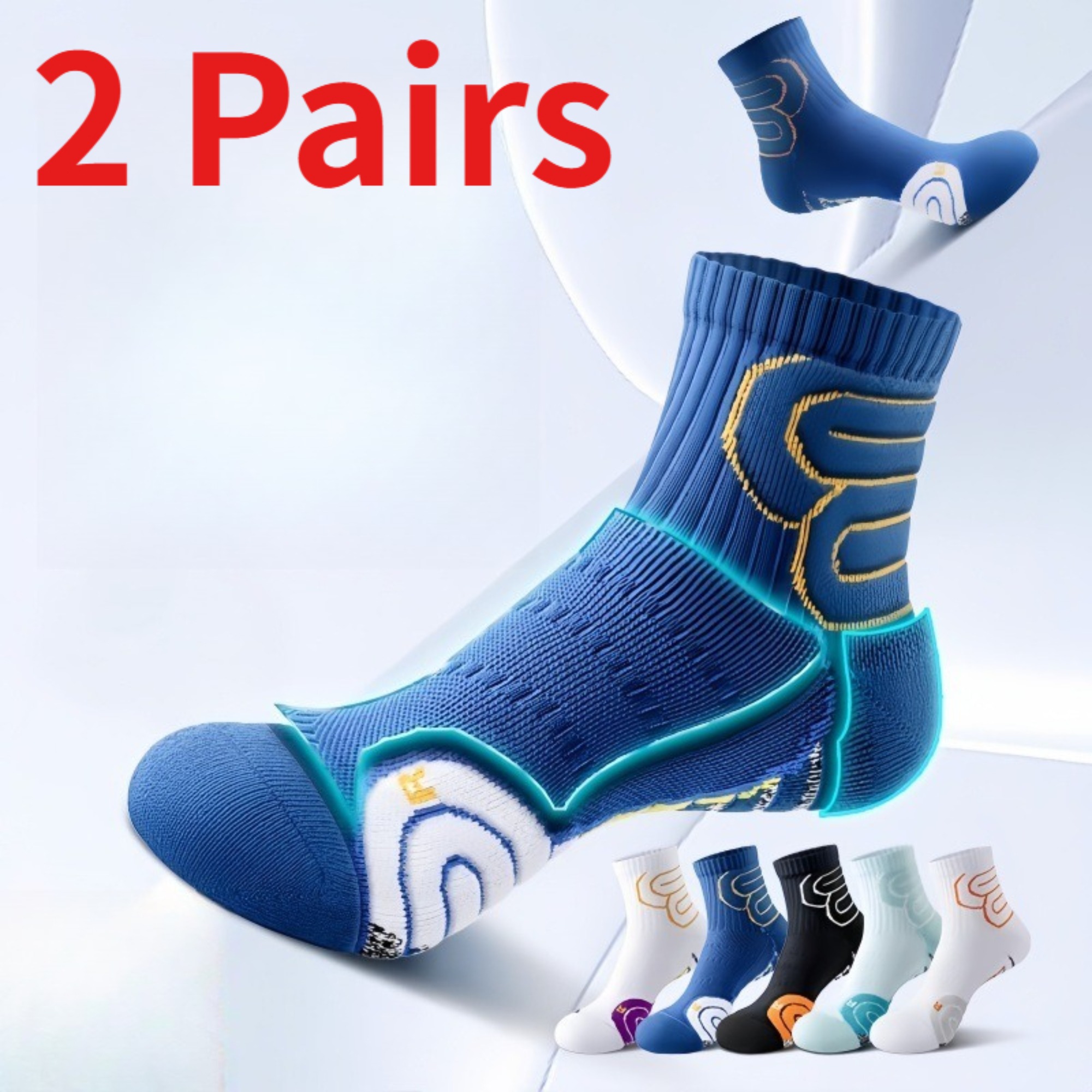 1/2 زوج من جوارب الجري للرجال  - مراجعة Athletic Sock Cushion وسعره